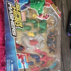 Marvel Super Hero Mashers Spiderman vs Doc Ock Mash pack in box Htf!